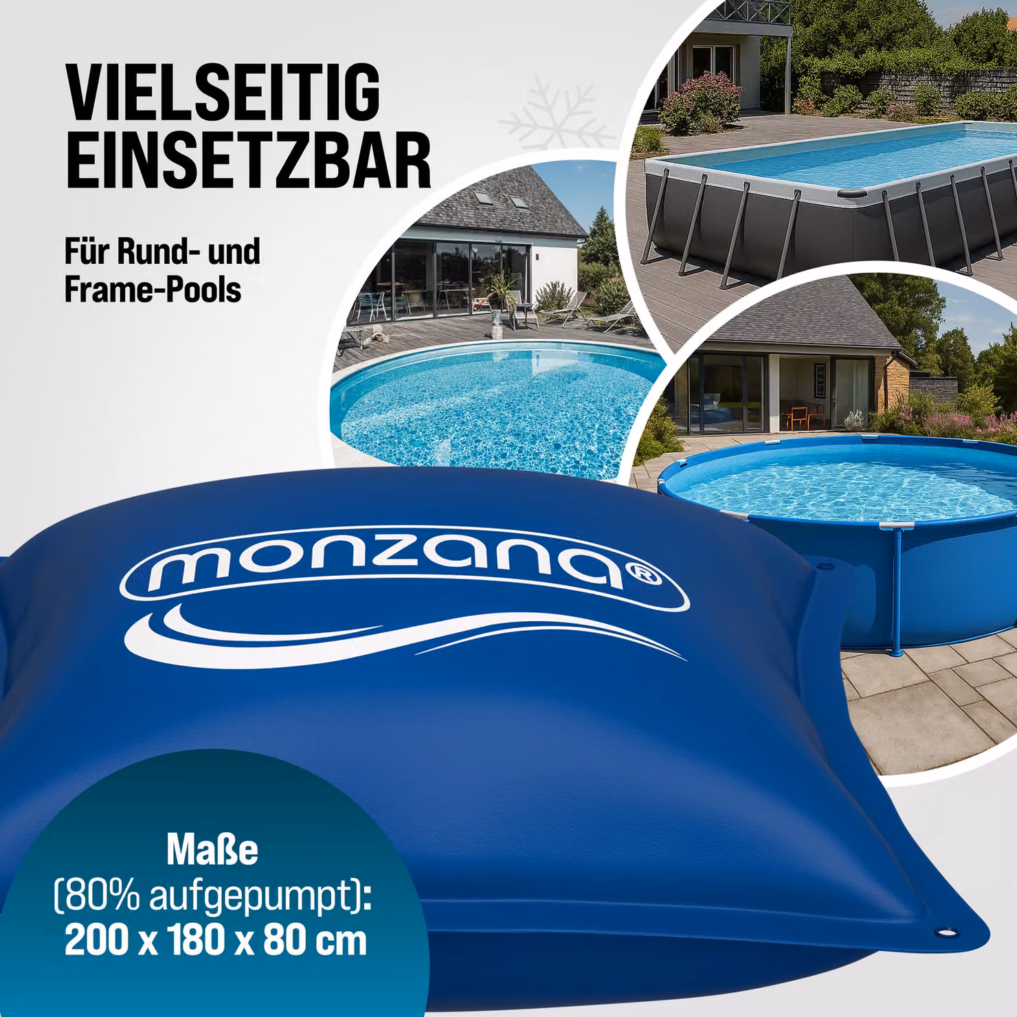 Cuscino gonfiabile per piscina Monzana blu XL L 240 cm x P 200 cm – 3