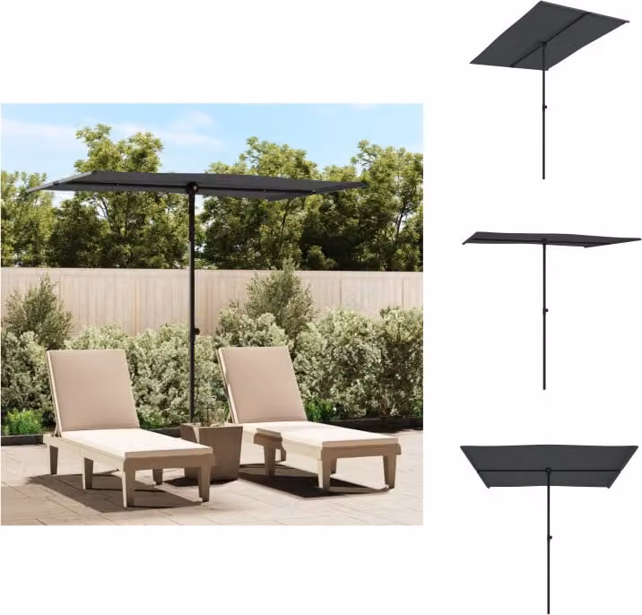 vidaXL Ombrellone con palo in alluminio 2x1,5 m antracite - Ombrelloni e tende da sole