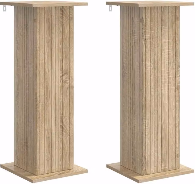 Set di 2 supporti per piante in legno color rovere sonoma, design moderno, L 30,5 cm x P 30 cm x H 80,5 cm – 1