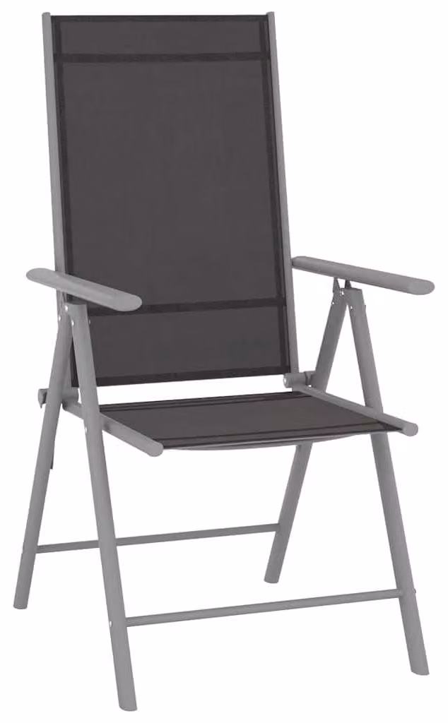 Set da salotto in alluminio, regolabile, composto da 7 pezzi, con tavolo da 150 cm, colore argento