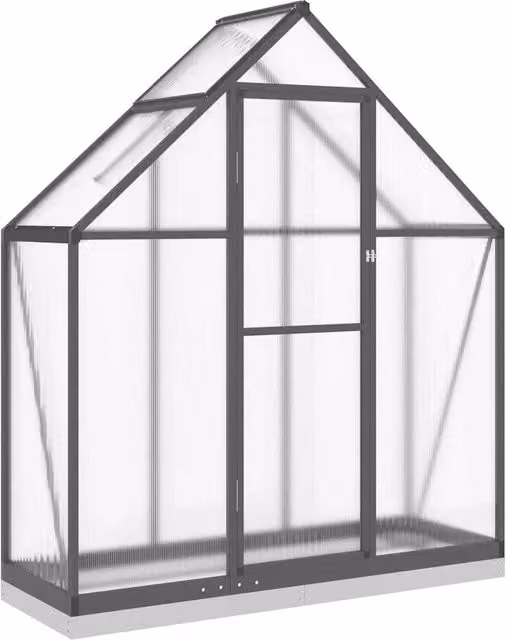 Tenda da serra per orto e giardino con telaio in alluminio antracite e copertura trasparente L/P/H: 169 x 58 x 202 cm