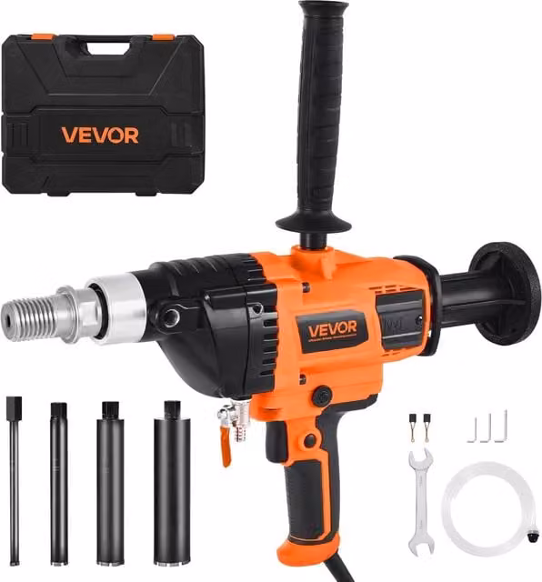 Carotatrice per Calcestruzzo Z1Z-CF-9150 Trapano a Carotaggio Portatile 2000W Foratura 20-160mm Secco Umido con 4 Punte per Fai da Te