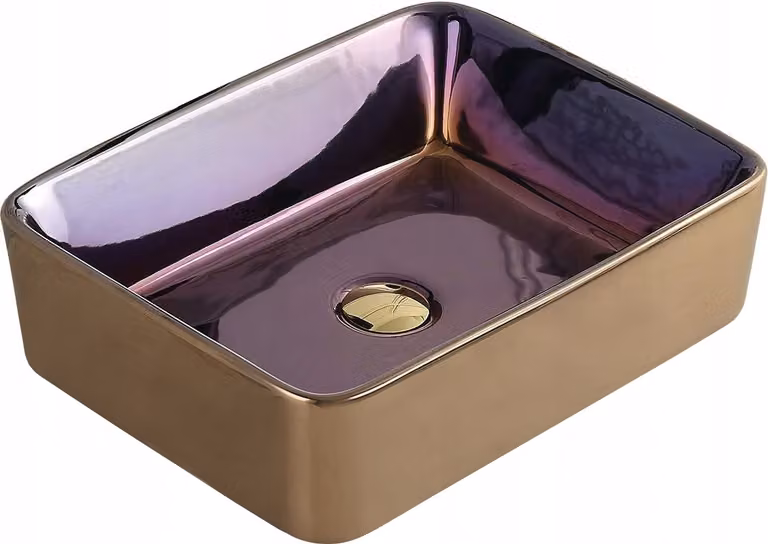 Lavandino da bagno Lavandino da appoggio Viola quadrato 48x37x13,5 cm