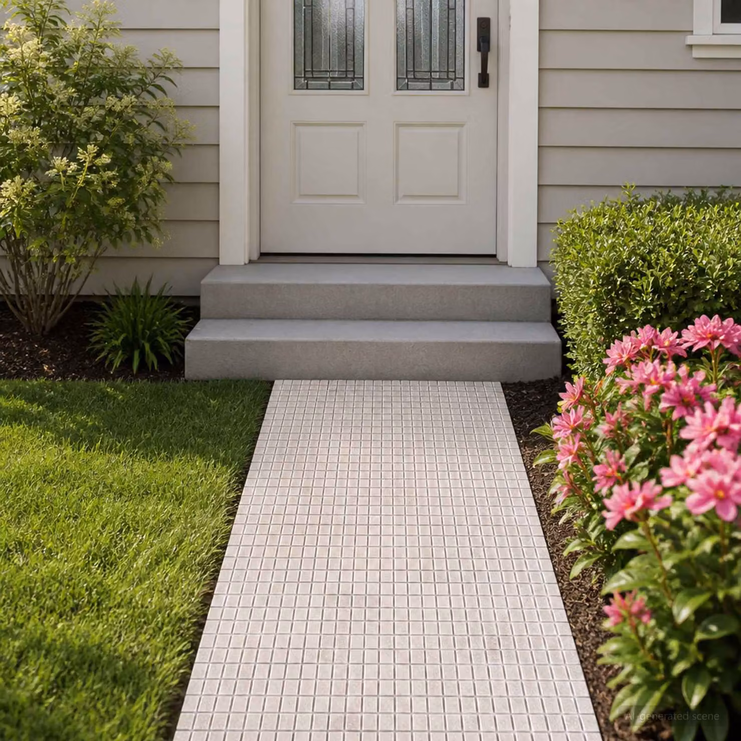 Piastrelle a Mosaico vidaXL Effetto Marmo Beige Lucido per Pavimento e Rivestimento L/P: 30 x 30 cm
