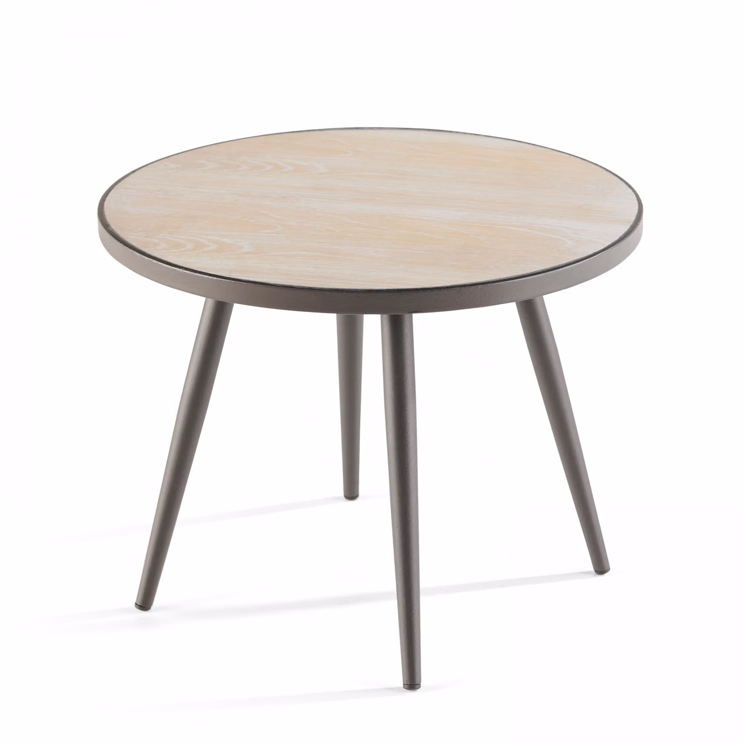 Tavolino basso rotondo con piano in legno sintetico - Oviala Tivoli