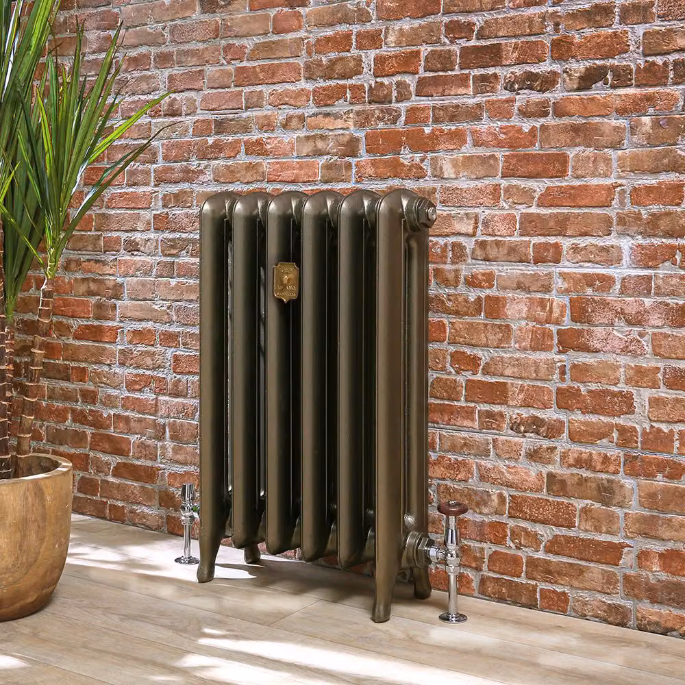 Radiatore in Ghisa Tradizionale con Colonne Ovali - Nero - 760mm x 272mm - Ertè
