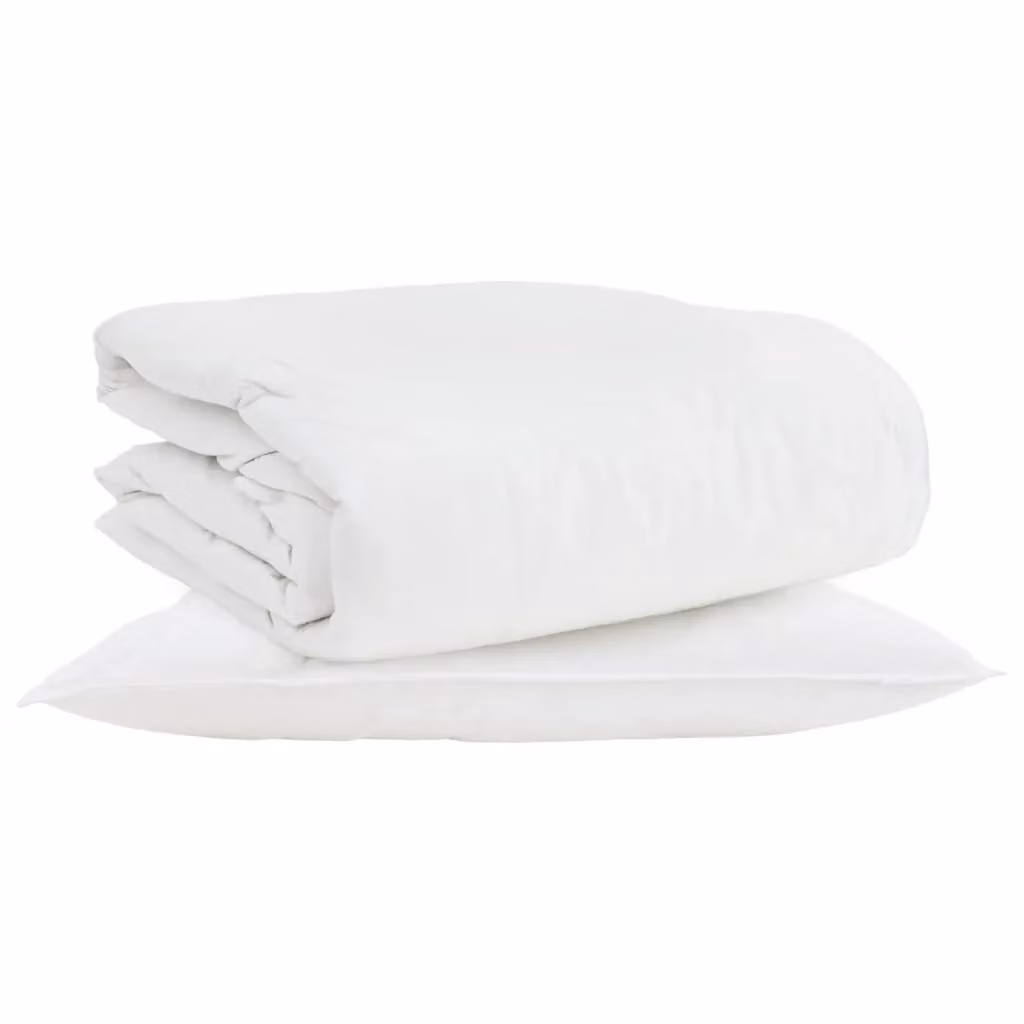 Set Duvet 2-in-1 e 2 Cuscini vidaXL in Piuma d'Anatra, Bianco, L/P/H: 155 x 220 cm – 2