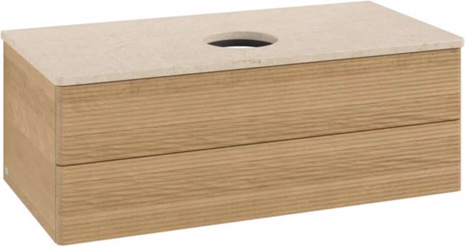 Mobiletto V&B con struttura frontale - illuminazione Antao 100x36x50cm, WBP-colore botti., rovere miele