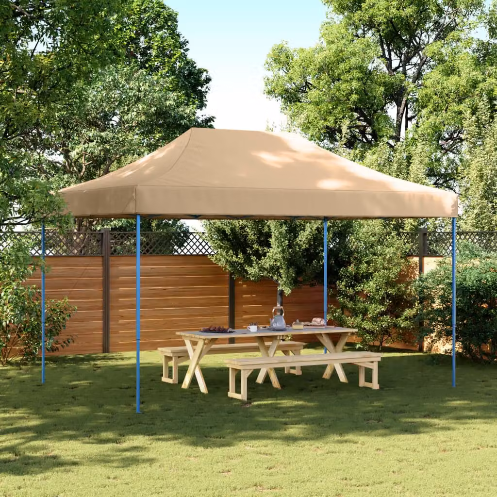 vidaXL Tenda da Festa Pieghevole Pop-Up Beige L: 440 cm, P: 292 cm, H: 315 cm