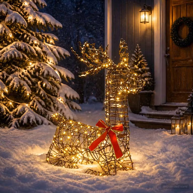 vidaXL Renna di Natale 3D LOVIISA 140 LED Bianco caldo 55 x 22 x 63 cm