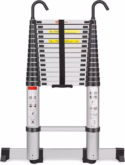 Scala Telescopica - Scala Telescopica a Volo - Altezza di Lavoro - Alluminio - Adatto per Uso Privato e Professionale - Scala Telescopica a Volo - Massimo Carico 150 kg