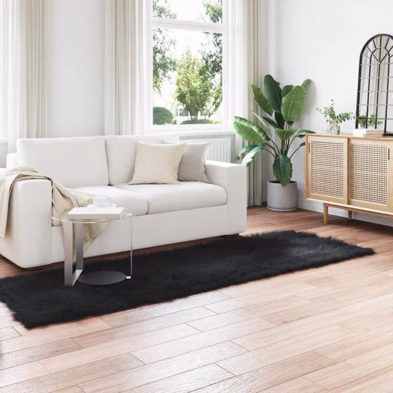 Tappeto moderno vidaXL in poliestere nero, L: 80 cm, P: 250 cm