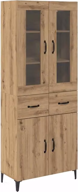 Credenza | Madia | Buffet da pranzo | Armadio da pranzo con cassetto Rovere artigianale 69,5 x 34 x 180 cm