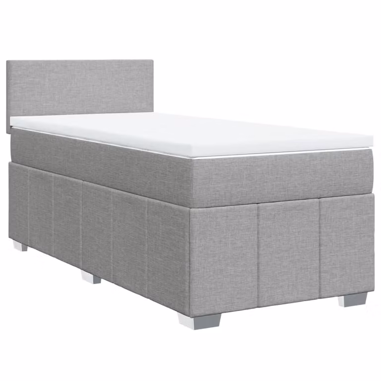 Giroletto a Molle con Materasso Grigio Chiaro 80x200 cm Tessuto