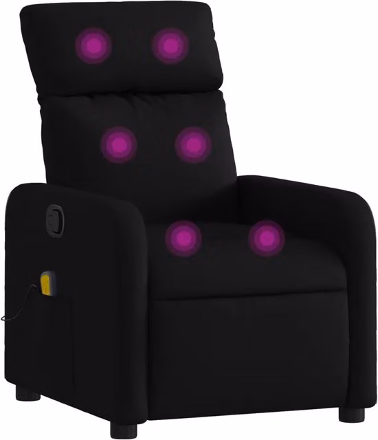 Poltrona reclinabile Massaggiante | Sedia Relax in tessuto nero