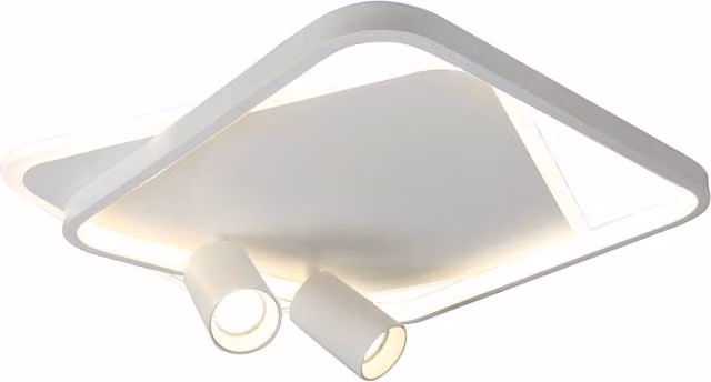 Plafoniera quadrata Parma Light Prestige bianca e oro con LED CCT 36W e 2xGU10