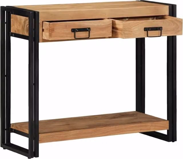 Tavolo Consolle | Tavolo d'Ingresso con cassetto Marrone Legno di Acacia Massello