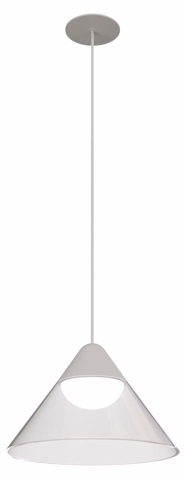 Lampada a Sospensione LED Ark Beneito & Faure 6W 3000K 90º Bianco/Trasparente, Design Conico per Interni - Illuminazione Elegante