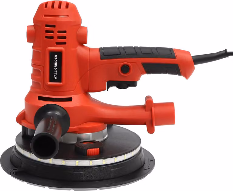 Levigatrice per cartongesso - Levigatrice elettrica per pareti e soffitti - 800W, 220V - 1200–2500 giri/min - Include 6 fogli abrasivi - Colore: rosso