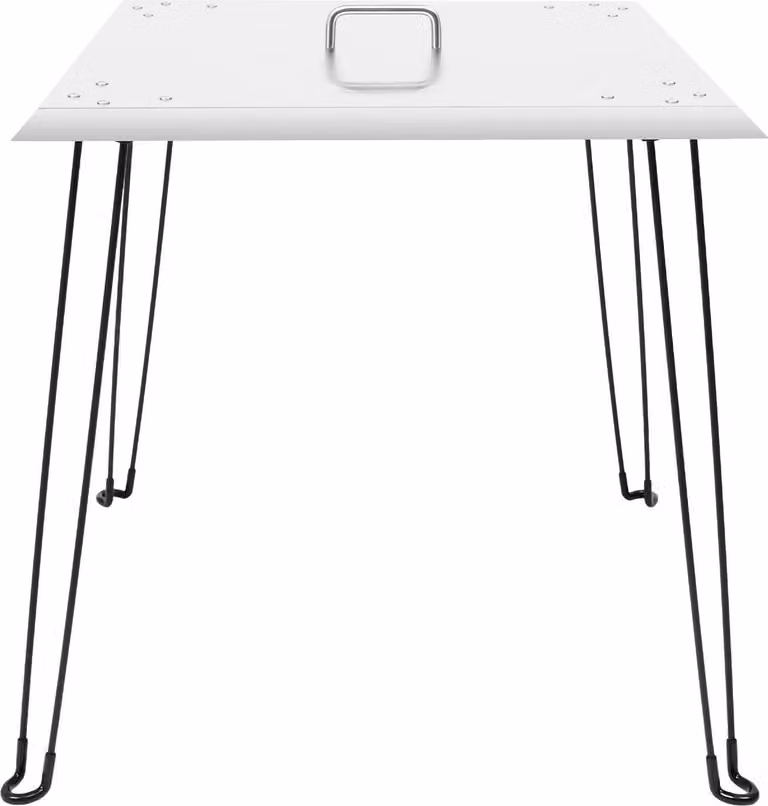 Braciere - Quadrato - Acciaio inossidabile - Deflettore di calore verso il basso e verso l'esterno - Maniglia di trasporto - 61×61×61 cm - 6,5 kg - Argento