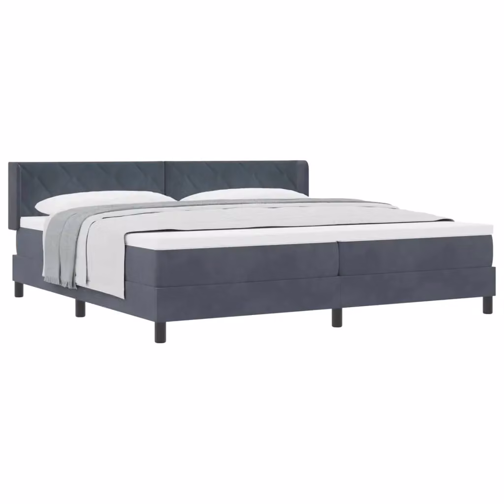 Letto ibrido con testiera in velluto grigio vidaXL L: 200 cm, P: 200 cm, H: 203 cm – 2