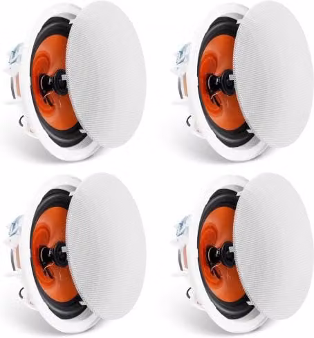 Set di 4 Altoparlanti da Incasso VEVOR da 100 Watt, Bianco, Diametro 205 mm, Impedenza 8Ω e Sensibilità 89dB per Casa, Cucina e Soggiorno