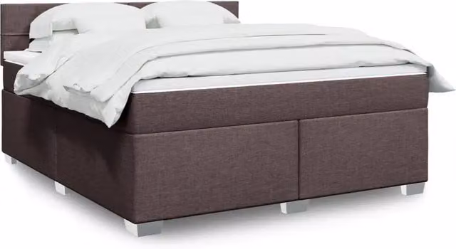 Letto Ibrido con Materasso vidaXL in Tessuto Marrone e Bianco L/P: 180 x 200 cm