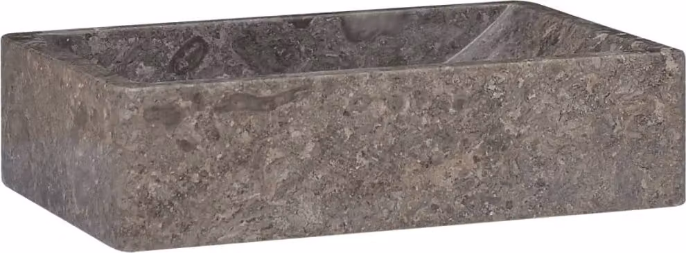 The Living Store lavabo 45x30x12 cm in marmo grigio lucido