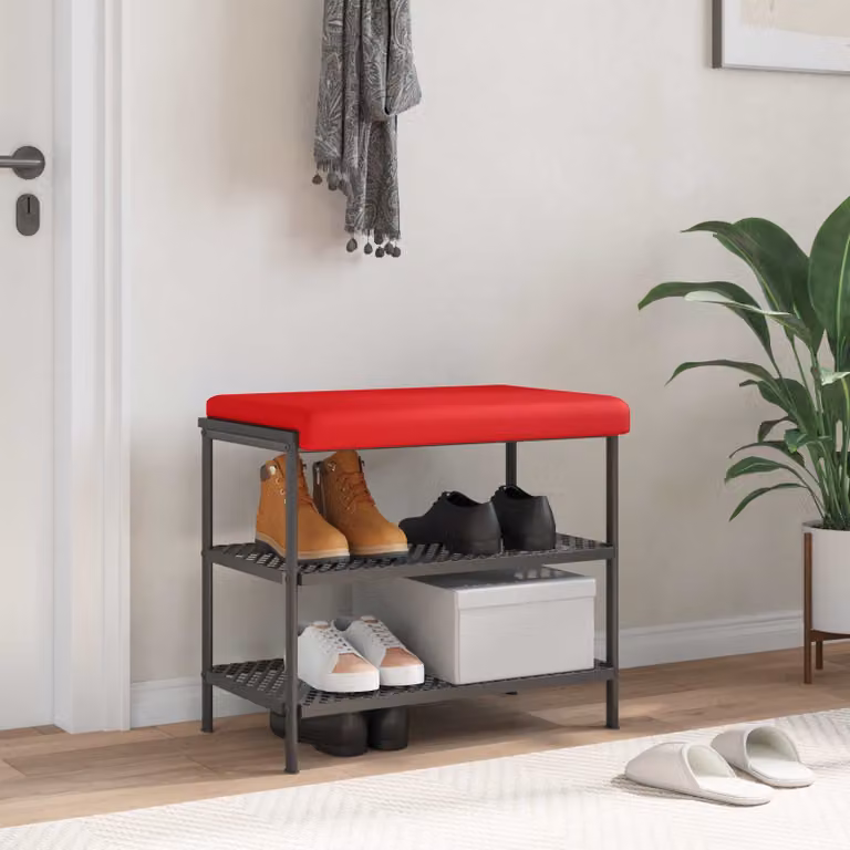 Cuscino per panchina vidaXL in similpelle rossa con imbottitura in schiuma e base antiscivolo, L: 60 cm, P: 35 cm, H: 3,5 cm