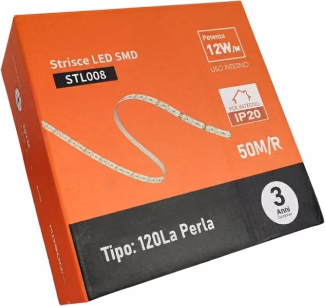 Striscia LED Professionale Sololed da 50 Metri per Interni, Luce Naturale 4000K, 24V, 1375 lm/mt, IP20, Autoadesiva e Dimmerabile, Taglio 1.8 mm