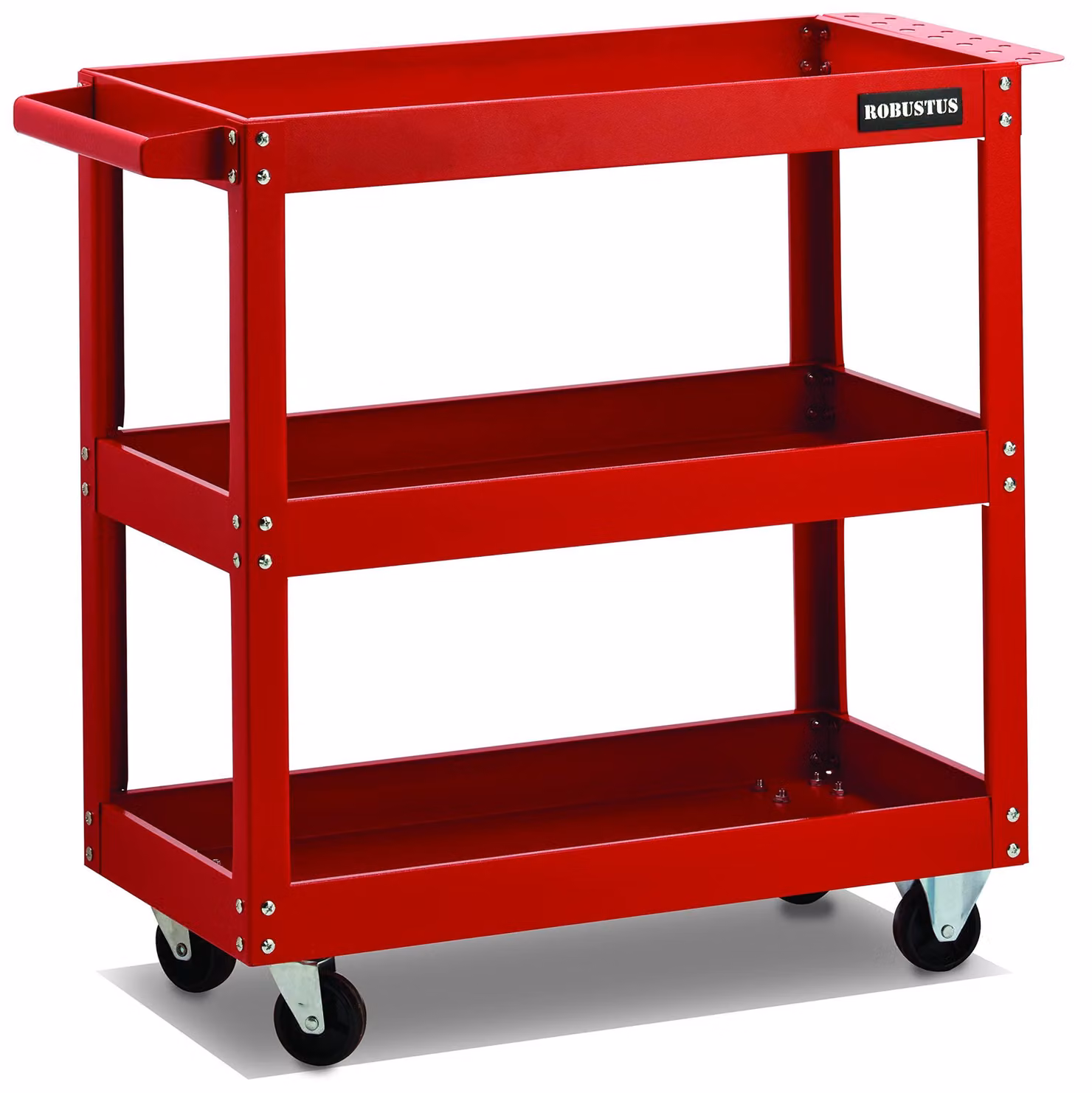 Carrello per attrezzi da giardino con vano portaoggetti, rosso, mobile, 1 unità, per uso esterno