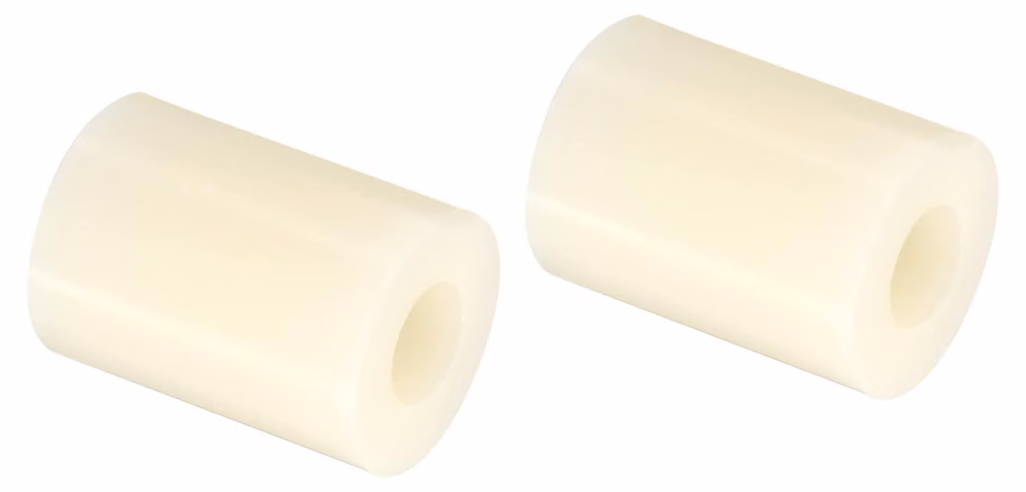 12 distanziatori in nylon, dimensioni 5,3x11x15 mm, per viti M5, colore beige