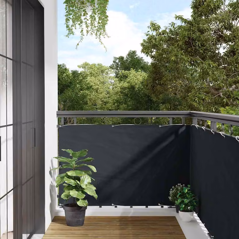 vidaXL Paravento da Balcone Antracite in Tessuto Oxford e Alluminio L: 300 cm, H: 90 cm