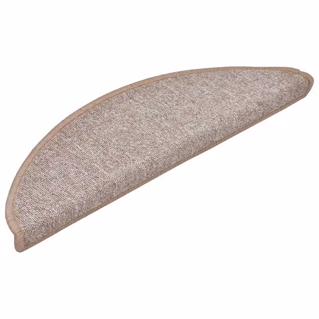 Set di 30 tappetini per scale semicircolari DESIGN IN in polipropilene, antiscivolo e fonoassorbenti, colore marrone beige, L: 56 cm, P: 17 cm, H: 3,5 cm