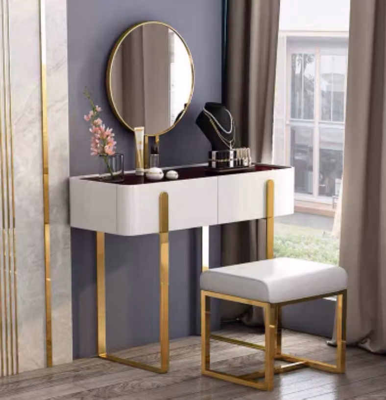 Schminktisch Modern Konsolen Tische + Hocker Frisiertisch Make Up Tisch 2tlg.