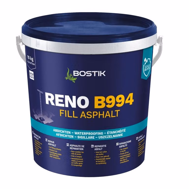 Bostik Reno B994 Asfalto di riempimento Secchio da 10 kg Riparazione asfalto a freddo
