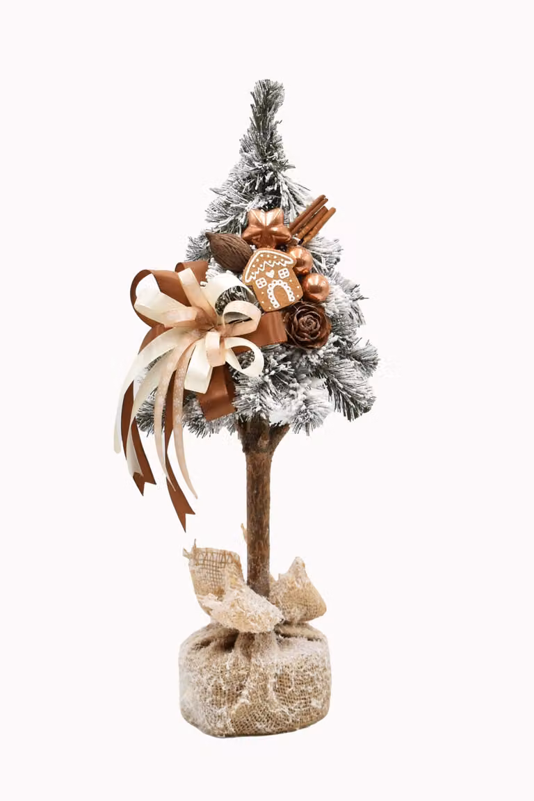 PINUS COMPANY | Mini albero di Natale - 50 cm - Cappuccino - Fatto a mano - Decorazione elegante
