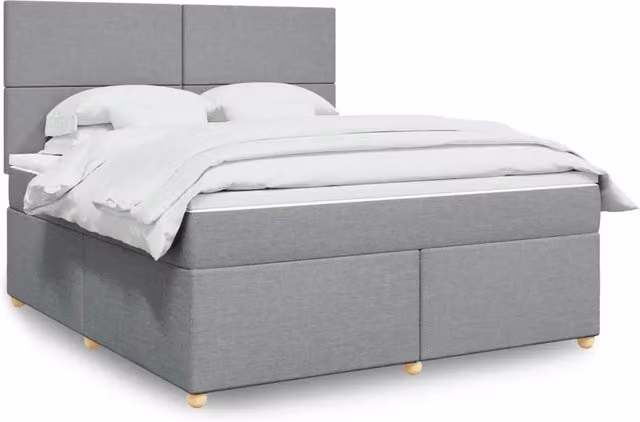 Giroletto a Molle con Materasso Grigio Chiaro180x200 cm Tessuto 3291352