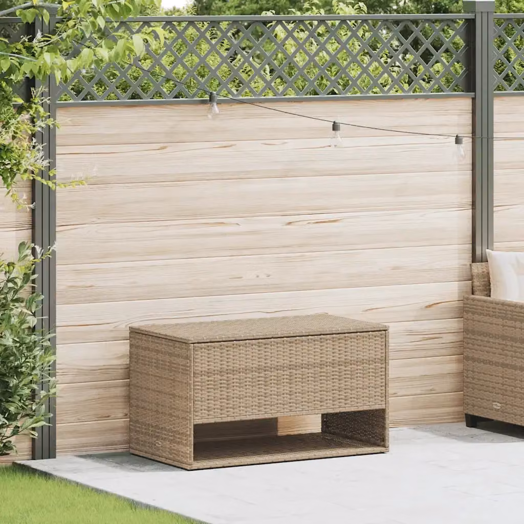 Scatola per cuscini da esterno in polyrattan beige CFW7688225 L: 100 cm, P: 55 cm, H: 55,5 cm – 2
