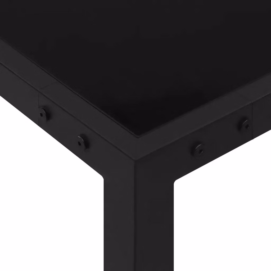 Tavolo da giardino quadrato vidaXL in vetro e acciaio nero L/P/H: 130 x 130 x 72 cm – 2