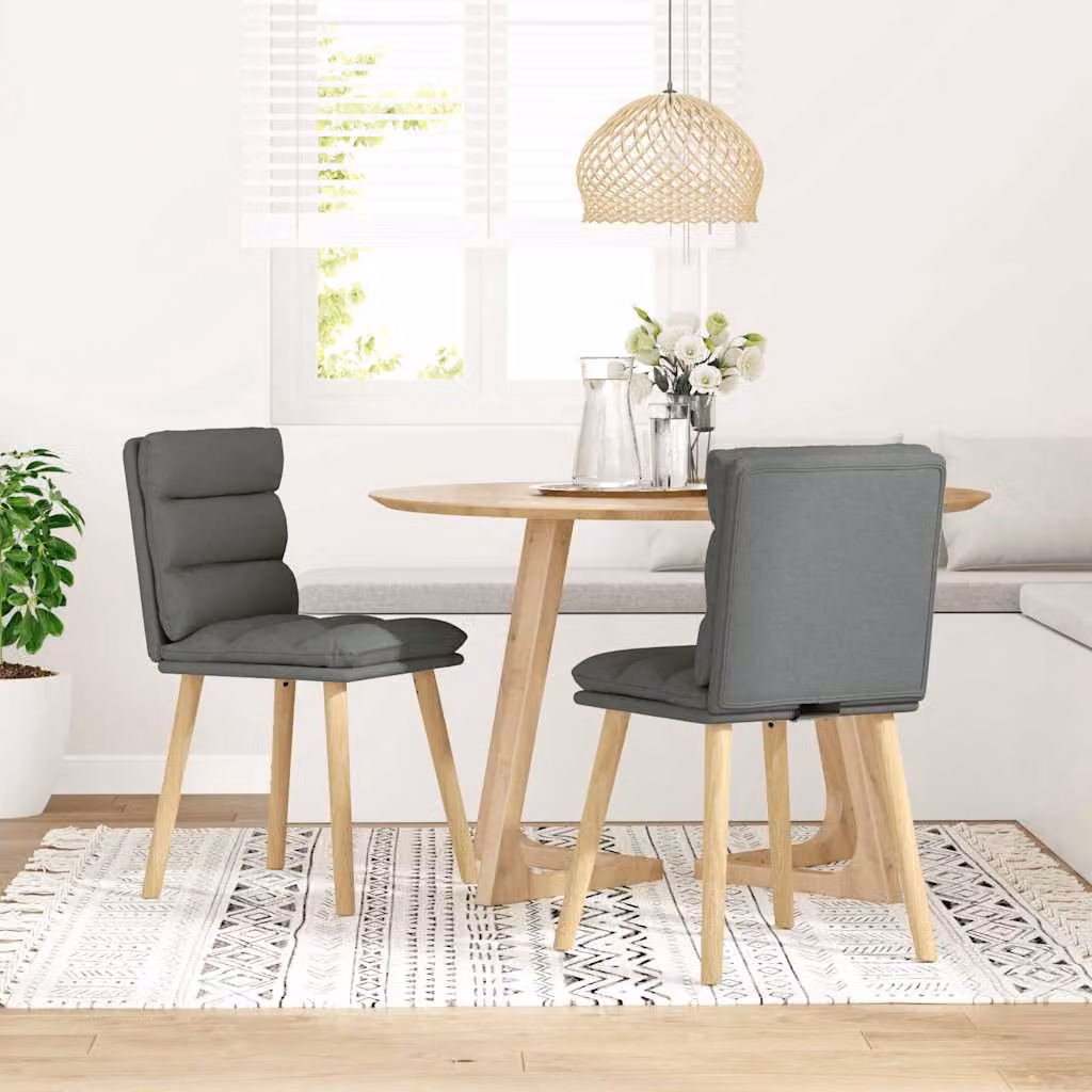 vidaXL Sedie da Pranzo 2 pz Grigio Scuro in Tessuto