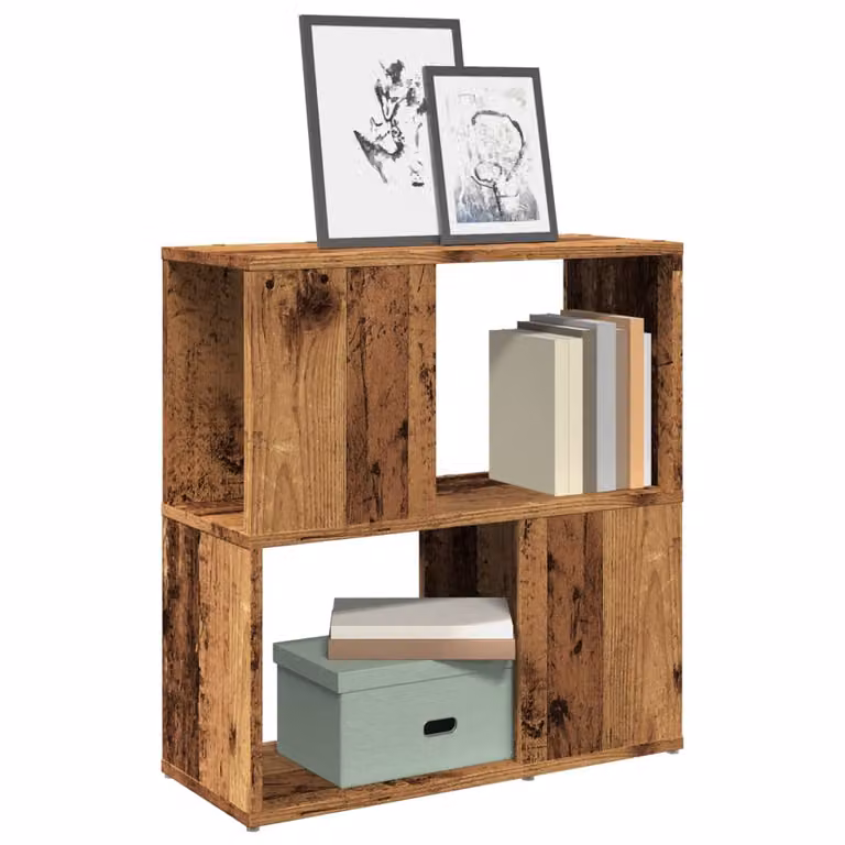 Libreria vidaXL in legno multistrato e MDF color marrone, design minimalista, da appendere al muro, L: 60 cm, P: 24 cm, H: 63 cm