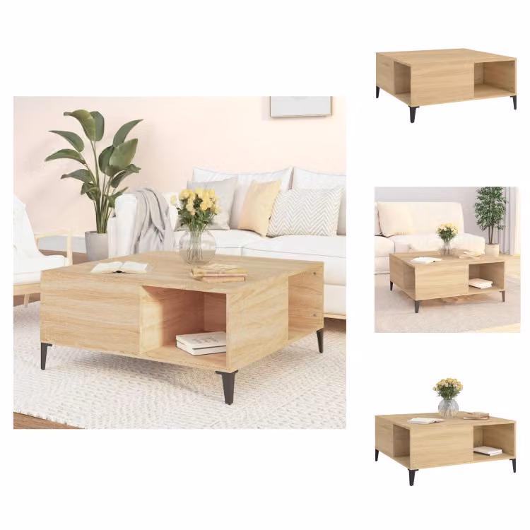 vidaXL Tavolino in rovere Sonoma 80x80x36,5 cm in legno - Tavolini da caffè