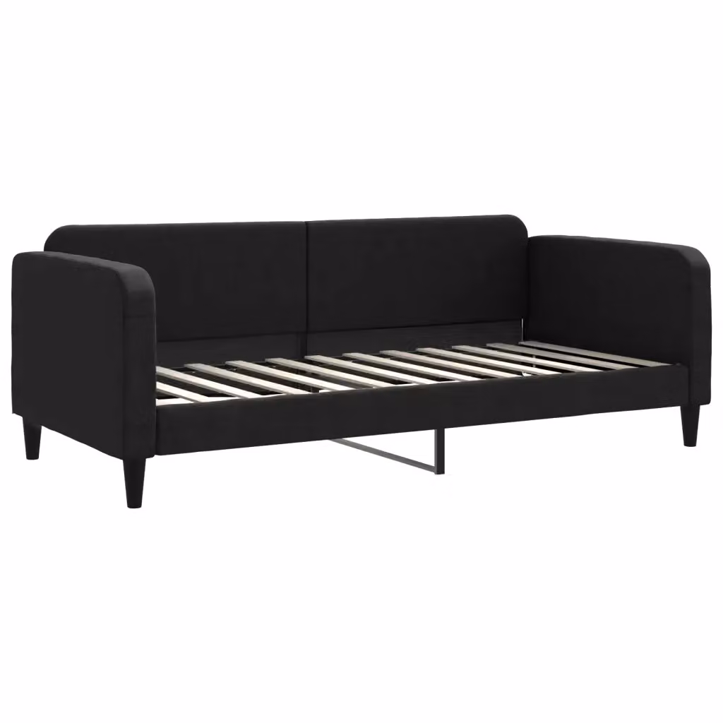 Letto moderno vidaXL con struttura imbottita e metallo in colore nero – 2