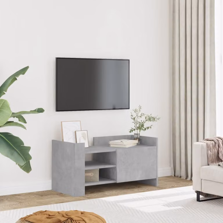 Mobile per TV vidaXL in legno multistrato grigio cemento L/P/H: 80 x 35 x 40 cm