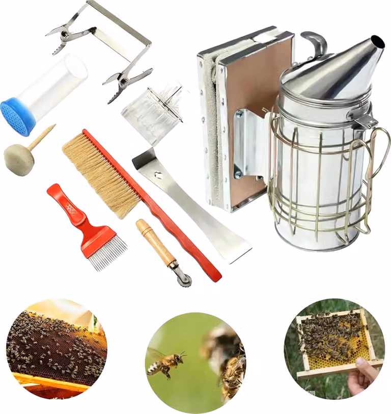 Set di attrezzi per apicoltori, materiali resistenti, set completo, argento