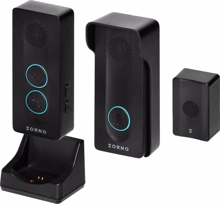 ORNO | Sistema Citofonico Wireless OR-DOM-YR-934/B - Nero - A Batteria - Impermeabile Ed Espandibile