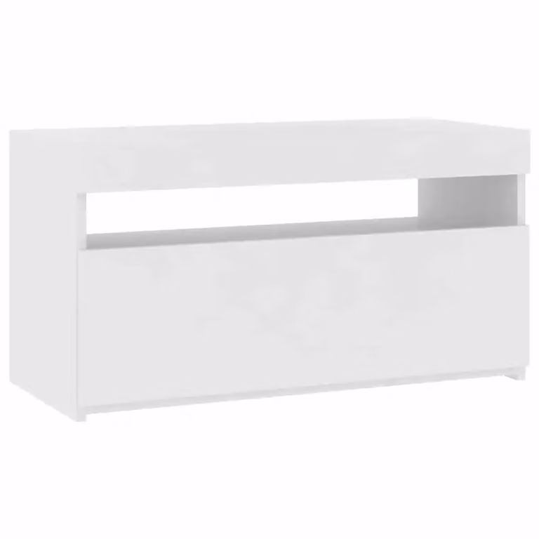 vidaXL Mobile Porta TV Moderno con Luci LED Integrate Bianco L: 75 cm, P: 35 cm, H: 40 cm