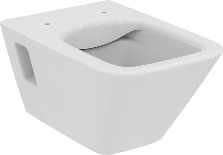 VIGOUR DERBY V3 Edge WC a parete con scarico basso, senza bordo di risciacquo, con fissaggio a vista e PflegetectPLUS, bianco