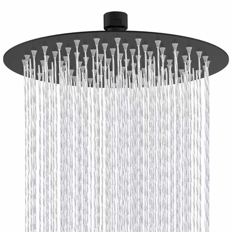 Ugello a spruzzo Regenduschkopf, 40 cm, nero, acciaio inossidabile, alta pressione, rotondo